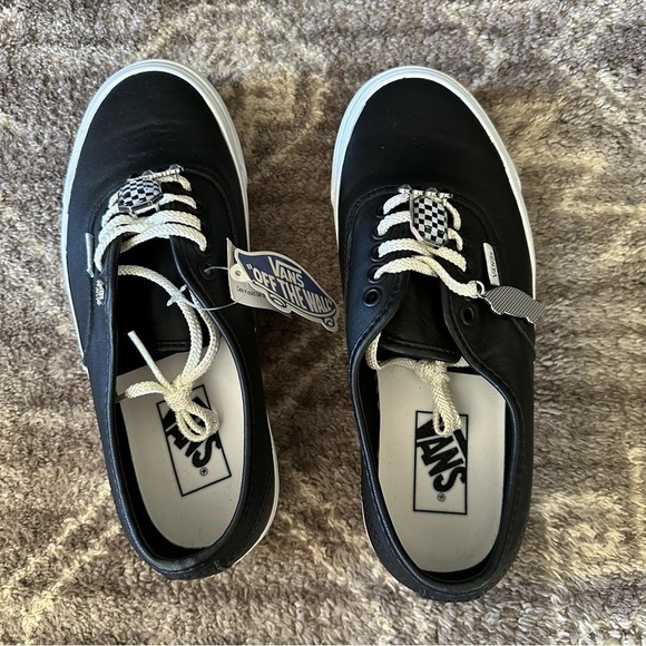 NWT Vans Era Black Pleather Sneakers With Checkered Bling Studs Rare - Picture 4 of 6